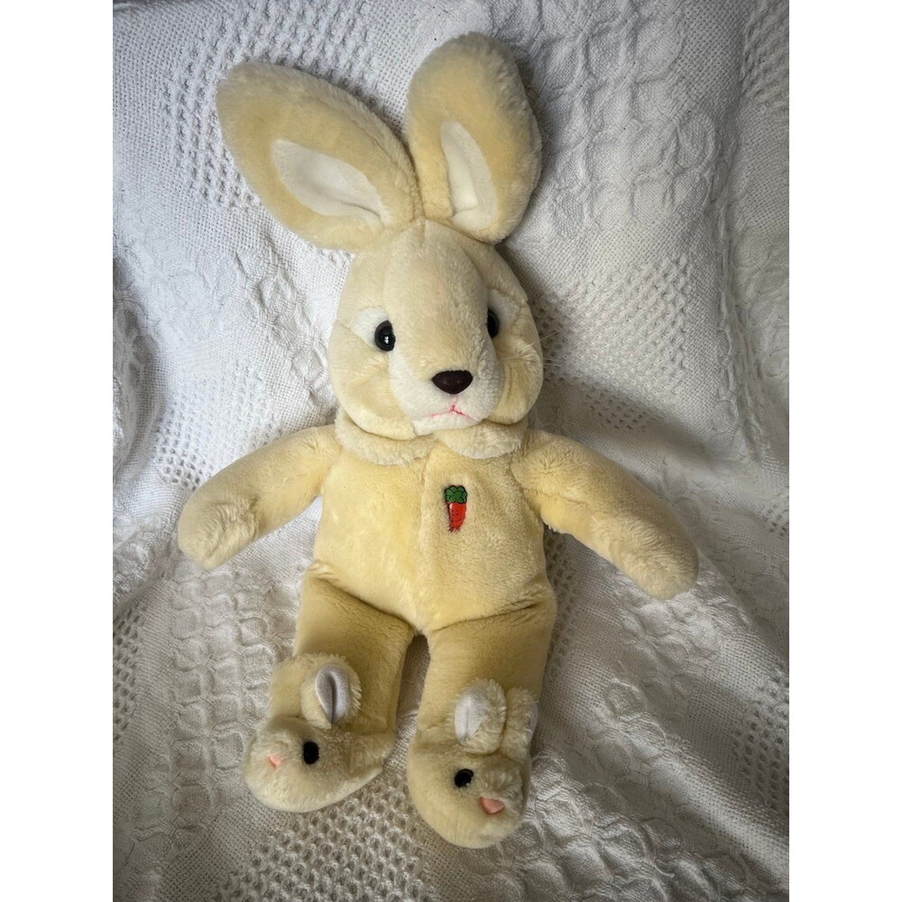 Vintage Animal Playthings Yellow Bunny with Slippers